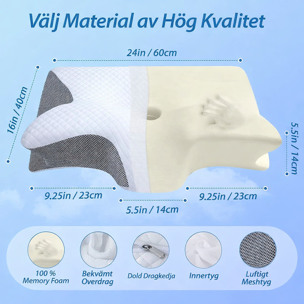 Sovena™ Ergonomisk Nackkudde | Mer ro i sömnen, mer energi på dagen