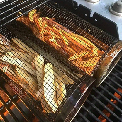 GrillFlow™ 360° – Roterande grillkorg i rostfritt stål