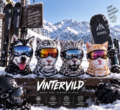 Vintervild™ – 3D Skidmask med Djuransikte