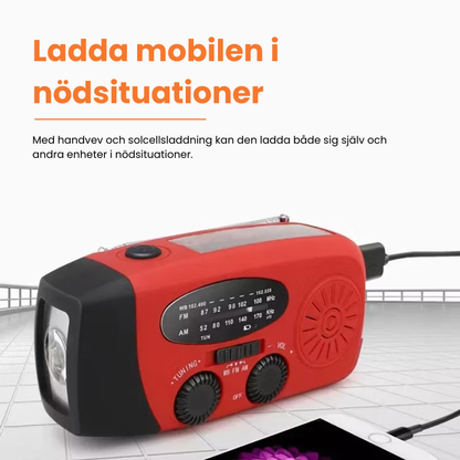Lumiva™ Bärbar Nödradio | Trygg kommunikation, ljus och ström när samhället stannar