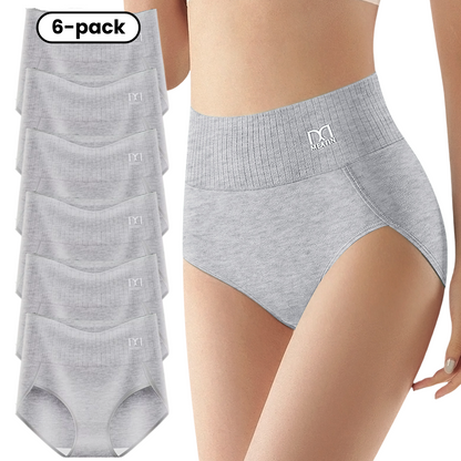 SoftForm™ | 6-pack Andningsbara och Bekväma Höga Midjetrosor med Magstöd