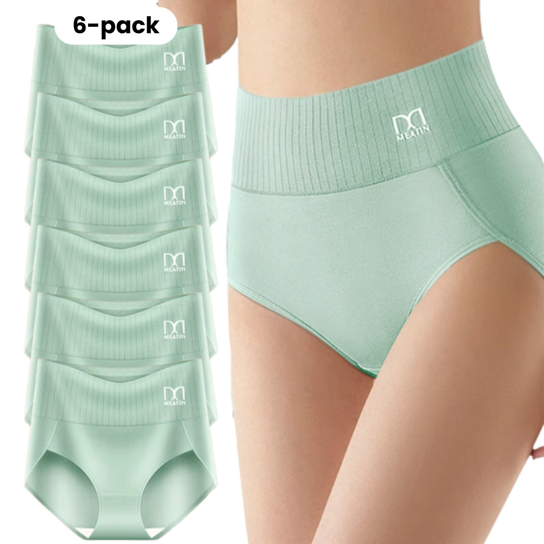 SoftForm™ | 6-pack Andningsbara och Bekväma Höga Midjetrosor med Magstöd