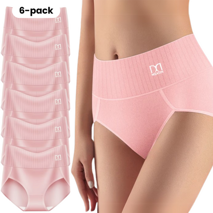 SoftForm™ | 6-pack Andningsbara och Bekväma Höga Midjetrosor med Magstöd