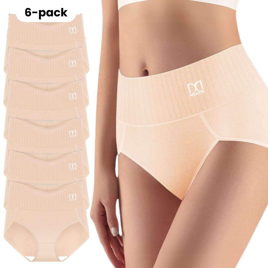 SoftForm™ | 6-pack Andningsbara och Bekväma Höga Midjetrosor med Magstöd