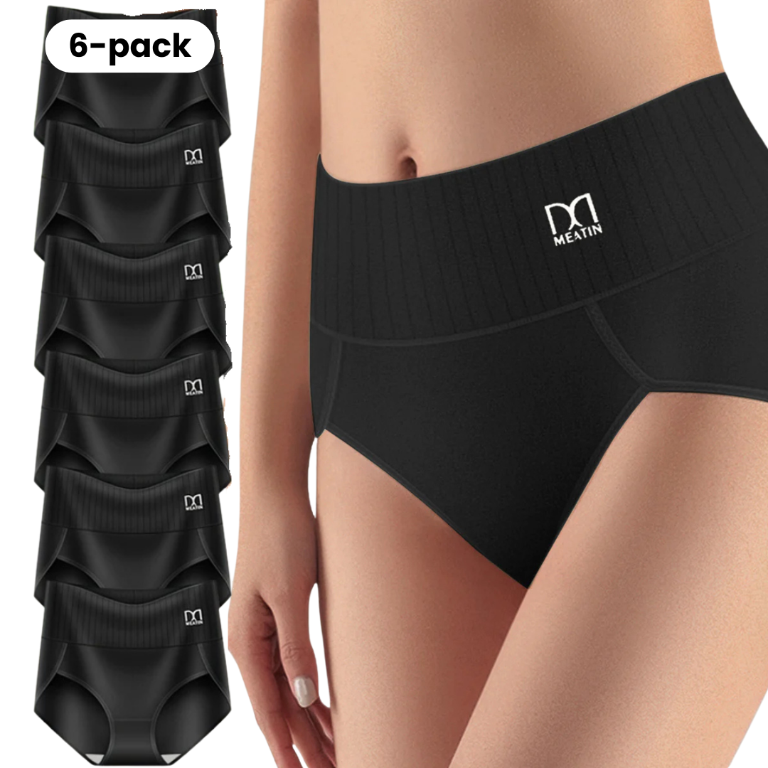 SoftForm™ | 6-pack Andningsbara och Bekväma Höga Midjetrosor med Magstöd