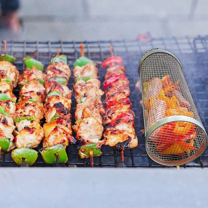 GrillFlow™ 360° – Roterande grillkorg i rostfritt stål