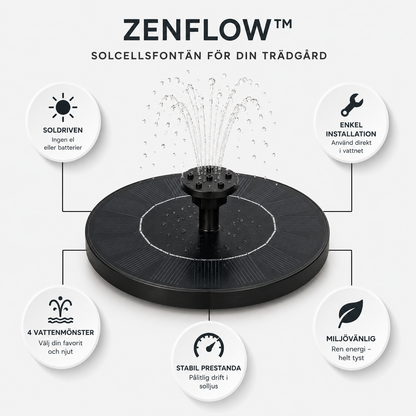 ZenFlow™ Solfontän | Skapa en lugn och levande trädgård