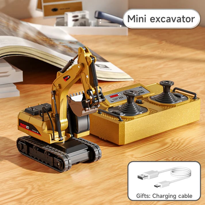 NordBygg Motion™ 1:64 Premium Mini RC Byggset i Metall – Gaffeltruck, Grävmaskin & Tipptruck