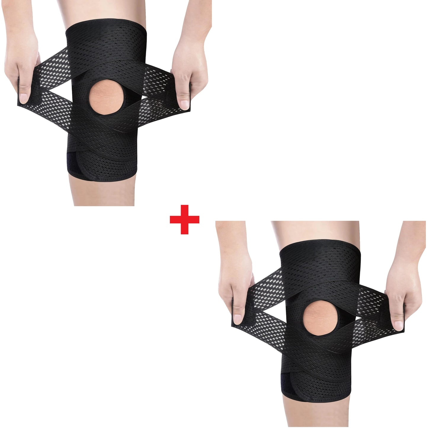 LedFlex® 1+1 GRATIS - Justerbart Knäskydd med Kompression Och Skyddssleeve
